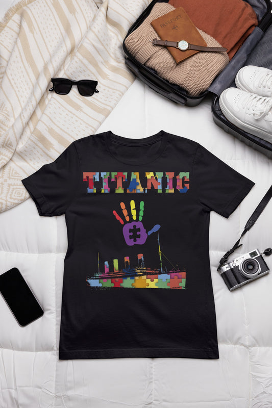 Sea autism awareness shirt kids, Titanic fan gift - RMS Titanic lover tees. Autism tumbler tshirt with old cruise liner