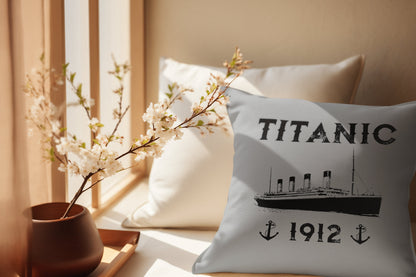 Titanic  pillow, cld ship personalized pillow & cover, Titanic 1912 anchor throw pillow covers, custom pillow, gift for history buff