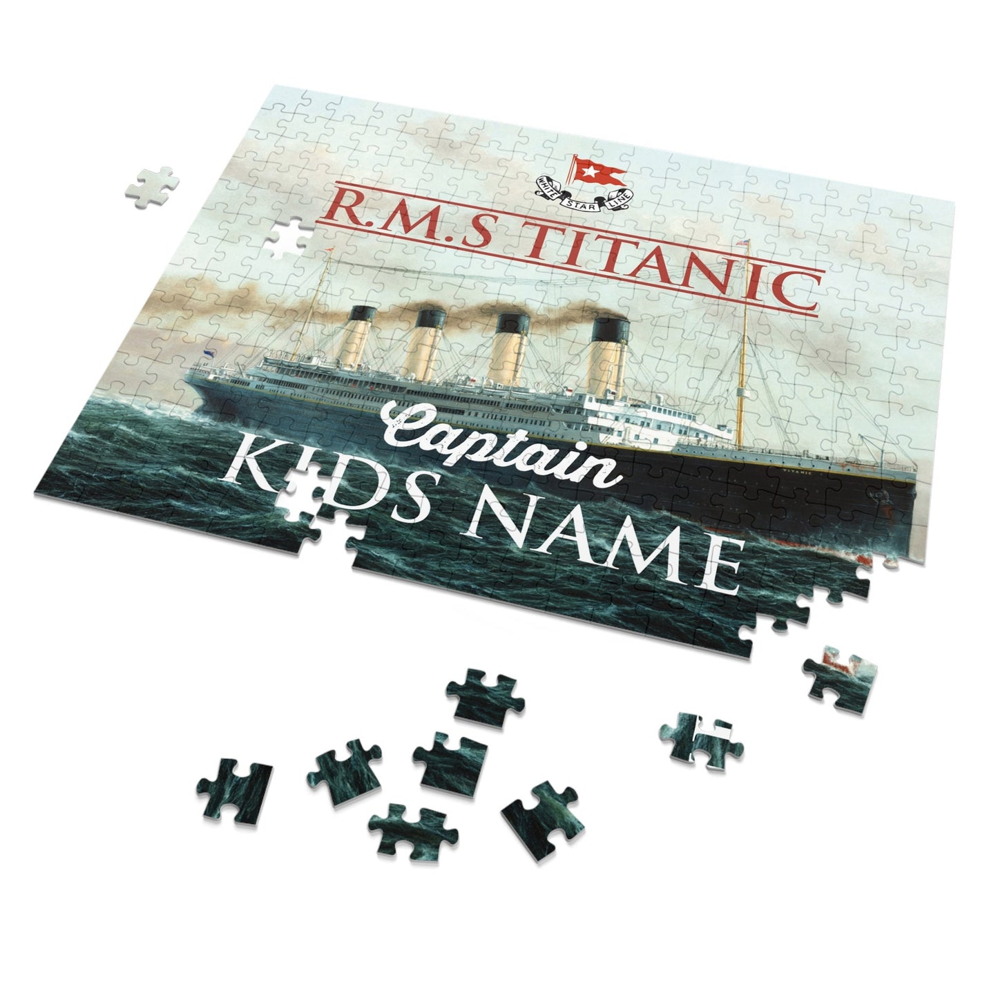 Titanic custom jigsaw puzzle, personalized name puzzle - name puzzle baby, gift for history lover (30, 110, 252, 500, 1000-piece)