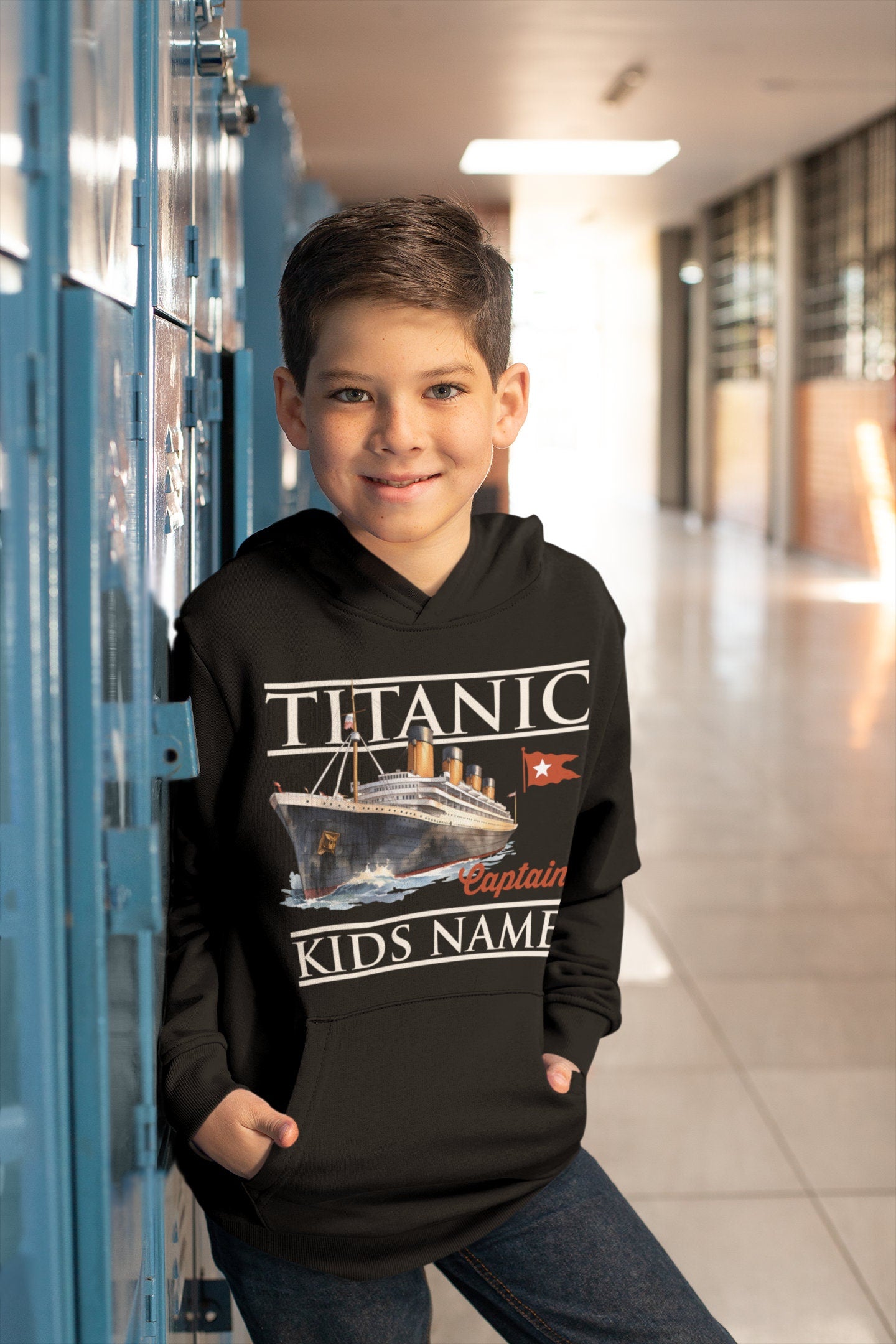 Youth hooded sweatshirt, Titanic pullover for kids, fleece hoodie for boys 6 7 8, hooded top, the Titanic lover Christmas gift