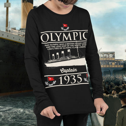 Olympic gift for history lover, Titanic's twin long sleeve shirts, shirt for boy and girl history buff, White Star Line tshirt (youth sizes)