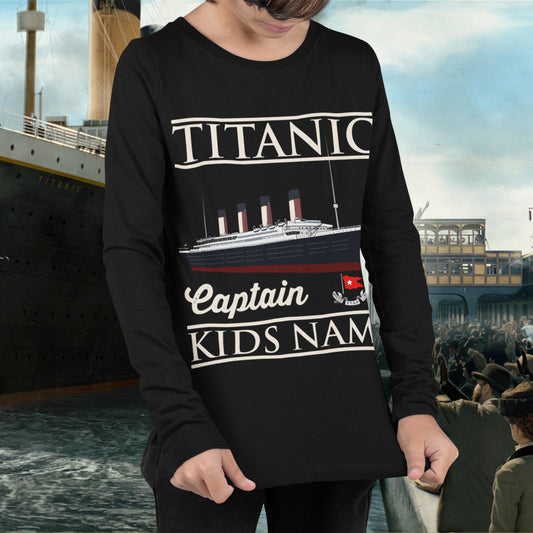 Captain Titanic custom name shirt, handmade t shirt - personalizer reusable Titanic gift for boy 6 8 years long sleeve shirts youth Sizes