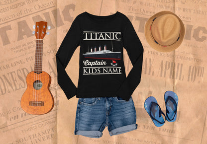 Captain Titanic custom name shirt, handmade t shirt - personalizer reusable Titanic gift for boy 6 8 years long sleeve shirts youth Sizes