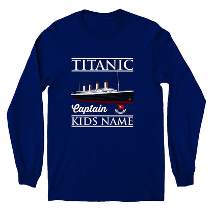 Captain Titanic custom name shirt, handmade t shirt - personalizer reusable Titanic gift for boy 6 8 years long sleeve shirts youth Sizes