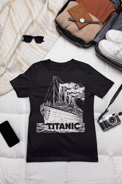 Titanic handmade shirt, Titanic movie poster t-shirt,  Titanic art tee - gift for boys history buff