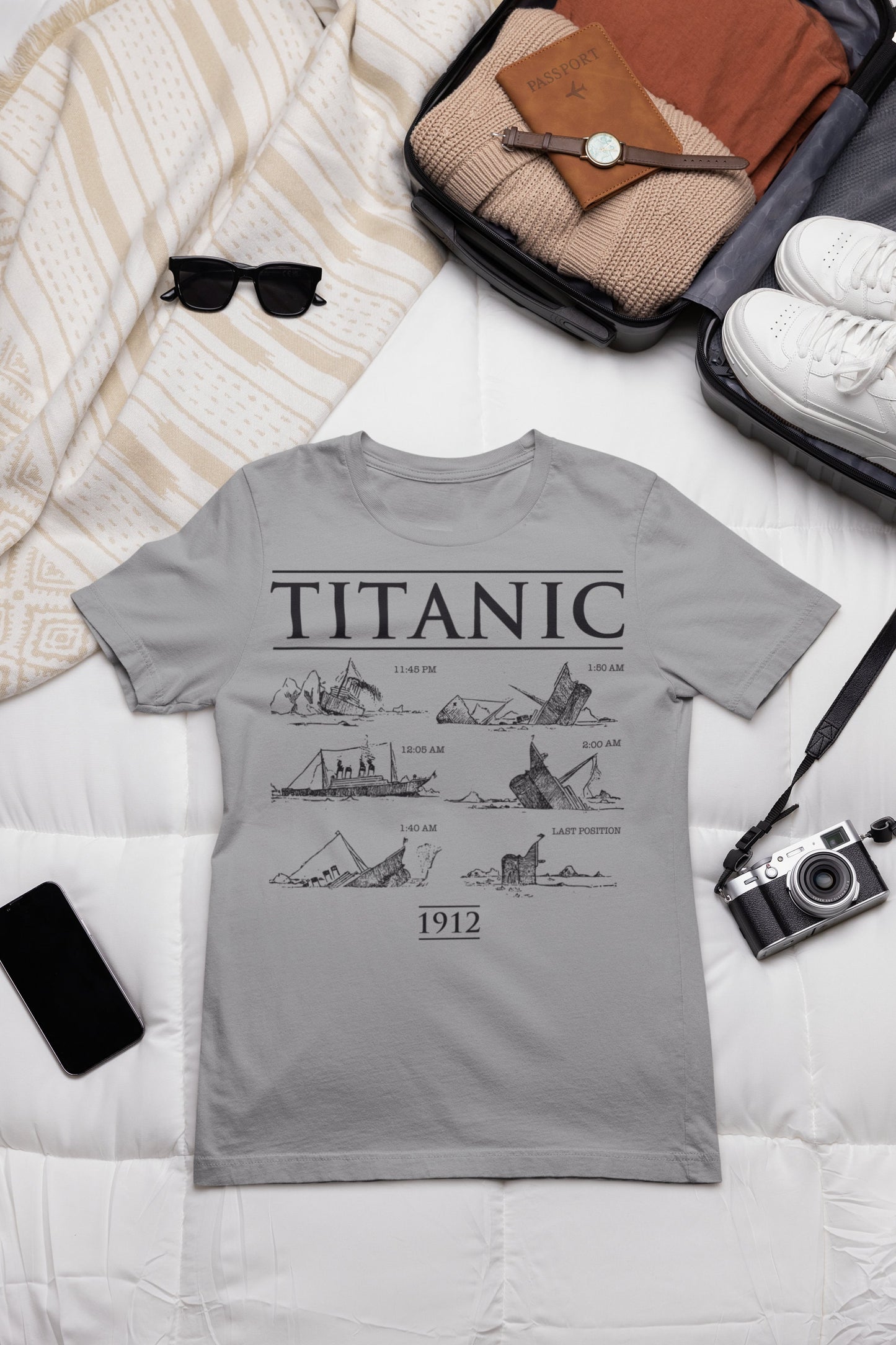 Vintage vessel sink, Titanic old ship sink - boys Titanic shirt, vintage kid clothes. Personalized gift for son 6 7 8 years old