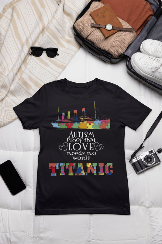 R.M.S Titanic autism awareness t shirt kids, awareness shirt for boy, history tees for color puzzle Titanic