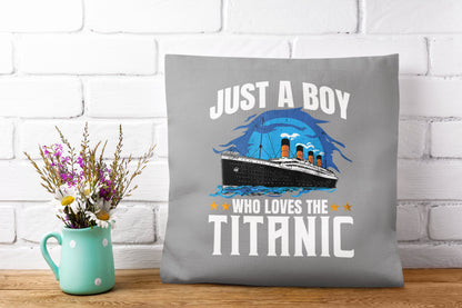 Titanic pillow, pillow cover - for boy 6 7 8 Plush pillow - blue memory pillow, gift for history buff